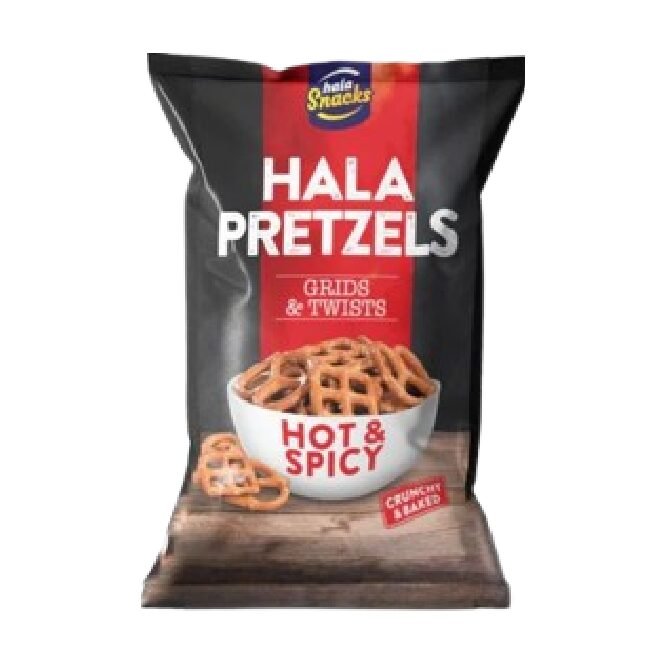 Hala Pretzels Grids & Twists Hot & Spicy 30g
